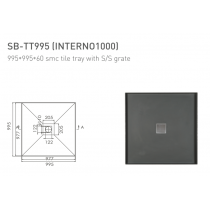 ECT Tile Tray-Glasstone 995*995*60 sac tile tray with S/S grate
